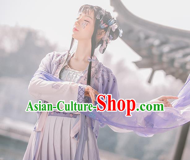 Traditional Chinese Cosplay Princess Lilac Dress Ancient Court Lady Costume for Women