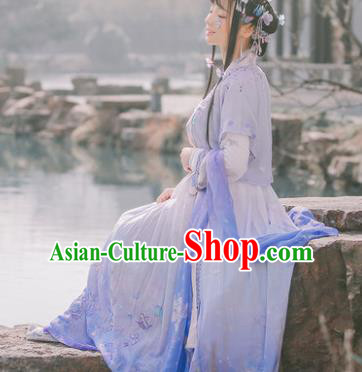 Traditional Chinese Cosplay Princess Lilac Dress Ancient Court Lady Costume for Women