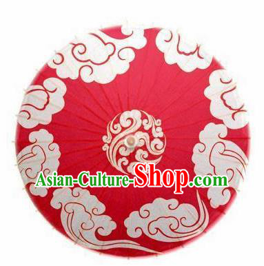 Chinese Handmade Printing Clouds Large Red Oil Paper Umbrella Traditional Decoration Umbrellas