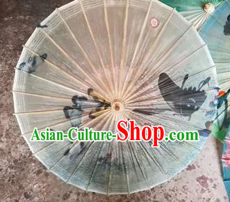 Chinese Handmade Ink Painting Butterfly Oil Paper Umbrella Traditional Decoration Umbrellas