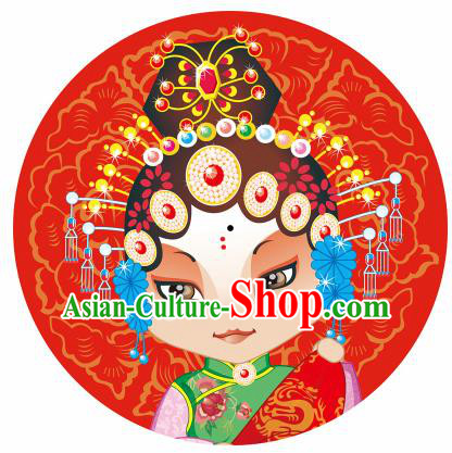Handmade Chinese Classical Dance Printing Peking Opera Maidservants Red Silk Umbrella Traditional Cosplay Decoration Umbrellas