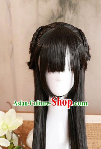 Traditional Chinese Song Dynasty Princess Wigs Cosplay Ancient Goddess Female Swordsman Chignon for Women