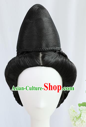 Traditional Chinese Cosplay Ming Dynasty Queen Wigs Sheath Ancient Taoist Nun Chignon for Women