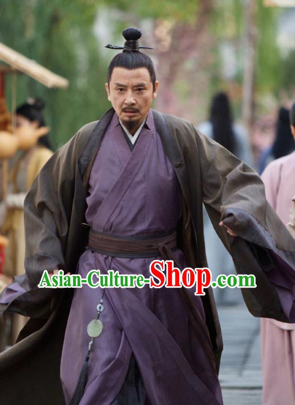 Drama Love and Destiny Chinese Ancient Milord Lin Shaohai Replica Costumes and Headpiece for Men
