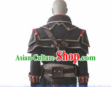 Top Grade Cosplay Assassins Creed Black Costumes Halloween Swordsman Clothing for Men