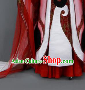 Chinese Cosplay Royal Highness Wedding Red Costumes Ancient Swordsman Clothing for Men