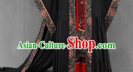 Customize Chinese Traditional Cosplay Monarch Black Costumes Ancient Swordsman Clothing for Men