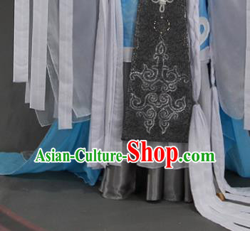 Customize Chinese Traditional Cosplay Taoist Priest Blue Costumes Ancient Swordsman Clothing for Men