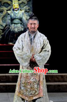 Chinese Drama Fu Sheng Ancient Qin Dynasty Confucian Scholar White Clothing Stage Performance Dance Costume for Men