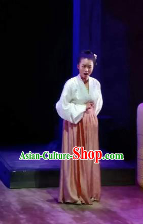 Chinese Drama Huating Song of Song Dynasty Female Dress Stage Performance Dance Costume and Headpiece for Women