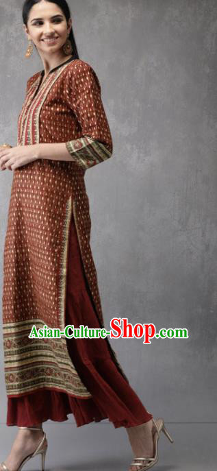 Asian Indian Traditional Printing Blouse India Punjabis Lehenga Choli Costume for Women