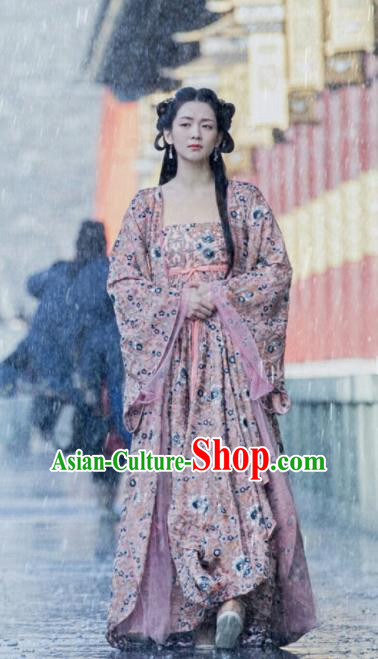 Chinese Drama Novoland Eagle Flag Ancient Princess of Yin Empire Bai Zhouyue Replica Costumes and Headpiece for Women