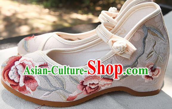 Chinese National White Shoes Traditional Hanfu Shoes Opera Shoes Embroidered Shoes for Women