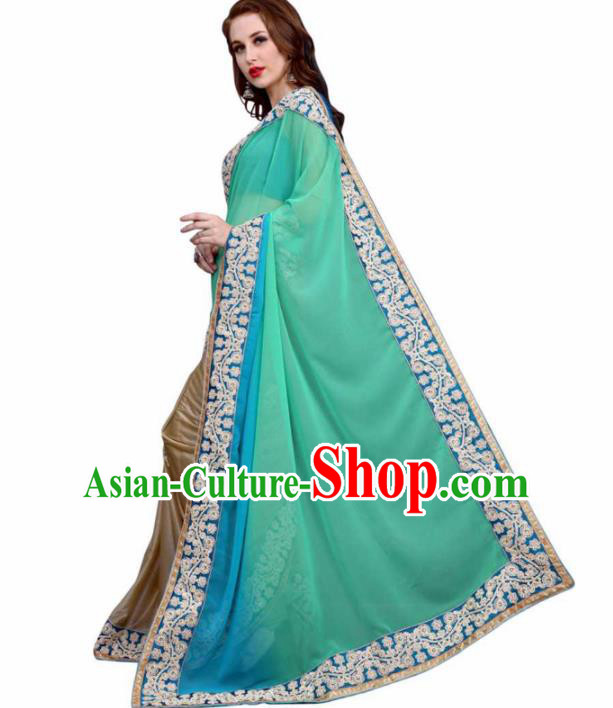 Traditional Indian Georgette Sari Dress Asian India National Bollywood Costumes for Women