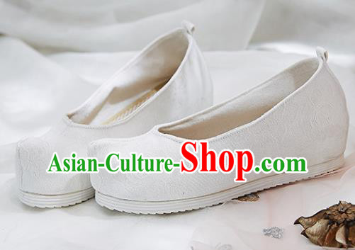 Traditional Chinese White Cloth Shoes Hanfu Shoes National Shoes for Women