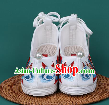 Chinese Embroidered Red Phoenix Shoes Traditional Hanfu Shoes Princess Shoes for Women