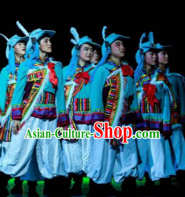 Walking Marriage Chinese Mosuo Nationality Dance Clothing Stage Performance Dance Costume for Men