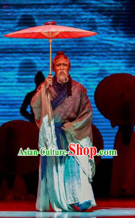 Sunsets Chinese Classical Dance Ancient Confucian Scholar Clothing Stage Performance Dance Costume for Men