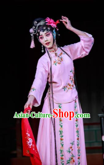Xi Jiao Chinese Peking Opera Diva Pink Dress Stage Performance Dance Costume and Headpiece for Women