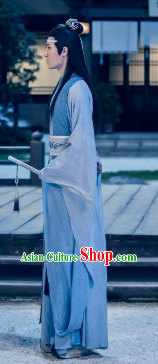 Drama The Untamed Chinese Ancient Swordsman Lan Xichen Blue Costumes for Men