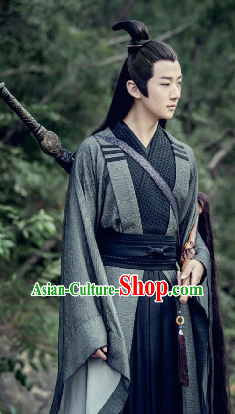 Chinese Drama The Untamed Ancient Taoist Priest Swordsman Song Lan Black Costumes for Men