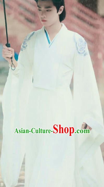 Chinese Drama The Untamed Ancient Swordsman Lan Wangji Xiao Zhan White Costumes for Men