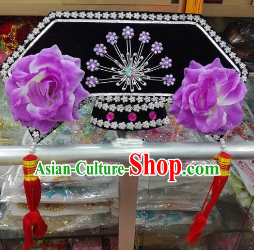 Chinese Traditional Beijing Opera Head Ornaments Qing Dynasty Princess Hat Hair Accessories for Adults