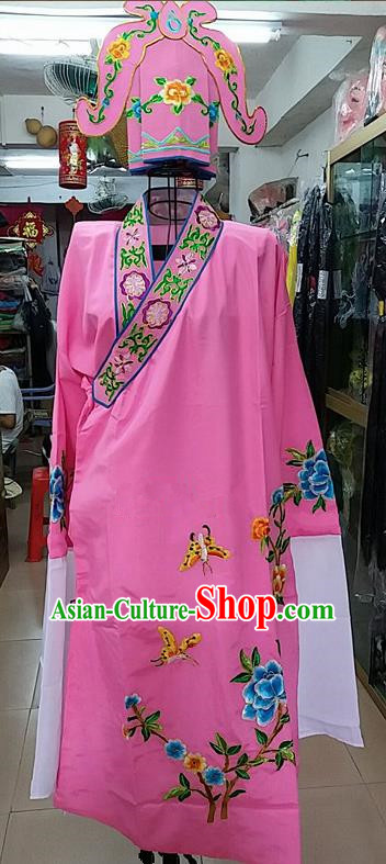 Chinese Traditional Beijing Opera Niche Costume Peking Opera Nobility Childe Pink Robe for Adults