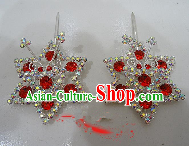 Chinese Traditional Beijing Opera Crystal Hairpins Princess Hair Clip Hair Accessories for Adults