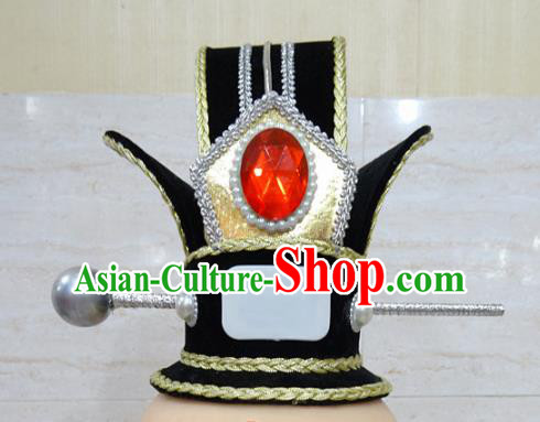 Chinese Traditional Beijing Opera Hair Accessories Ancient Prince Hairdo Crown Headwear for Adults