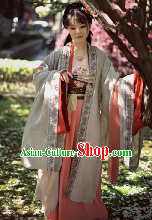 Chinese Ancient Palace Princess Hanfu Dress Tang Dynasty Historical Costumes Complete Set for Women