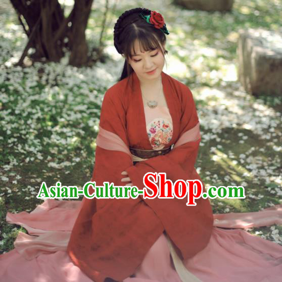 Chinese Ancient Palace Princess Hanfu Dress Tang Dynasty Historical Costumes Complete Set for Women