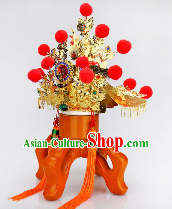 Chinese Traditional Religious Hair Accessories Feng Shui Taoism Gnome Helmet Hat