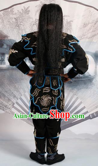 Chinese Traditional Beijing Opera Takefu Black Costume Ancient Imperial Bodyguard Clothing