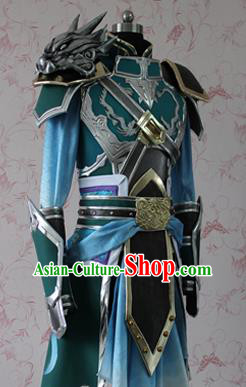 Chinese Ancient Cosplay Swordsman Costume Traditional General Zhao Yun Armor Clothing for Men