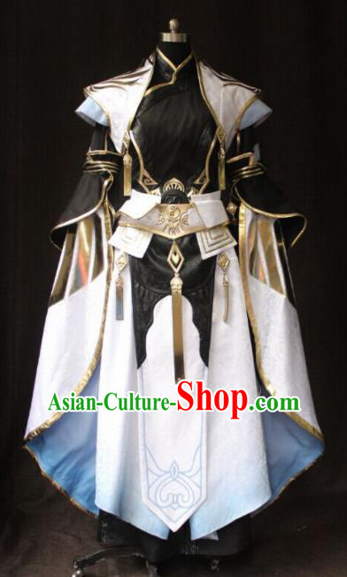 Chinese Ancient Royal Highness Swordsman Costume Traditional Cosplay General Clothing for Men