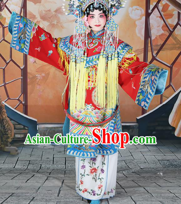 Traditional Chinese Beijing Opera Diva Costume Peking Opera Imperial Concubine Red Dress