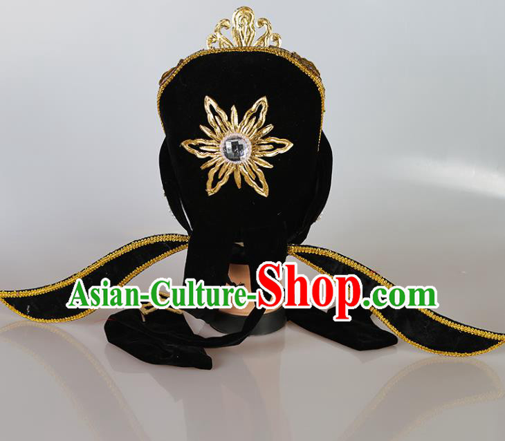 Asian Chinese Beijing Opera Niche Scholar Headwear Traditional Peking Opera Young Men Hat