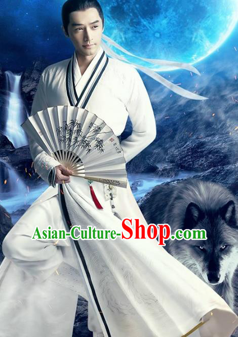 Traditional Chinese Ming Dynasty Swordsman Hanfu Ancient Nobility Childe Historical Costume for Men
