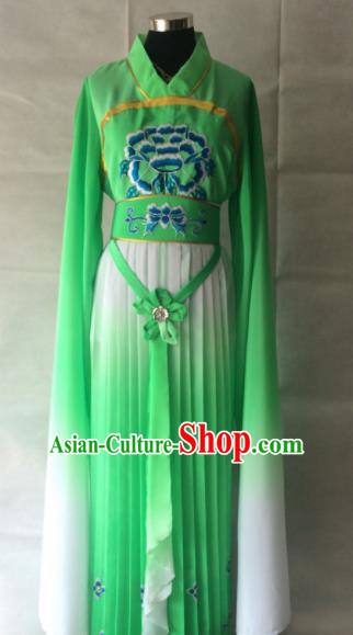 Traditional Chinese Beijing Opera Palace Costume Ancient Court Maid Green Dress for Women