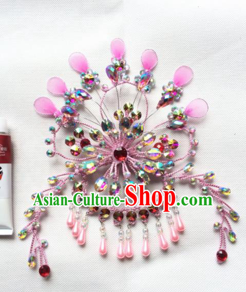 Asian Chinese Beijing Opera Actress Hair Accessories Hair Clip Ancient Princess Pink Hairpins for Women