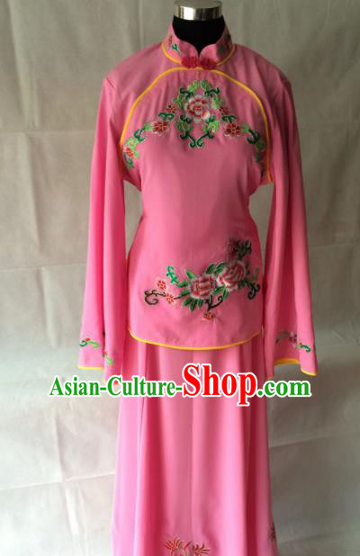 Traditional Chinese Beijing Opera Costume Ancient Maidservants Pink Dress for Women