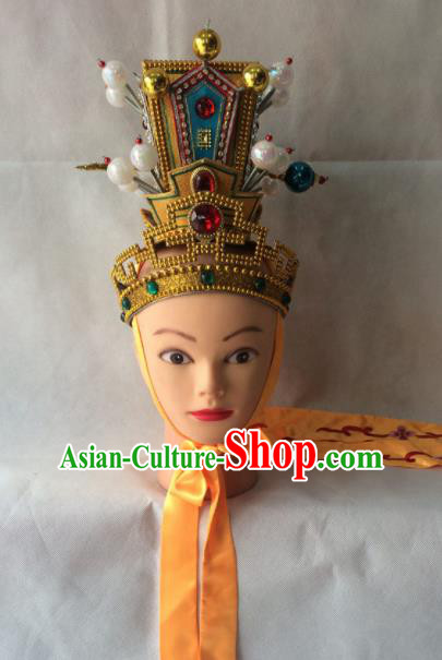 Asian Chinese Traditional Beijing Opera Niche Headwear Ancient Crown Prince Hat for Men