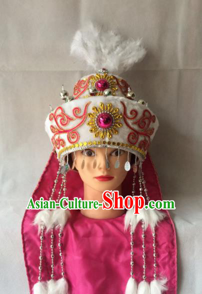 Asian Chinese Beijing Opera Hair Accessories Ancient Ethnic Princess Hat for Women