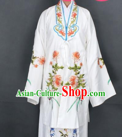 Traditional Chinese Beijing Opera Actress Costume Ancient Nobility Lady White Dress for Women