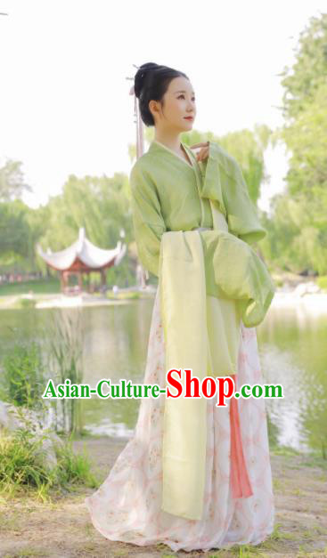 Chinese Traditional Song Dynasty Historical Costume Ancient Palace Princess Hanfu Dress for Women
