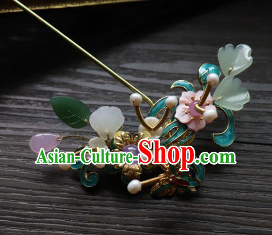 Chinese Ancient Palace Hair Accessories Traditional Classical Blueing Hairpins for Women