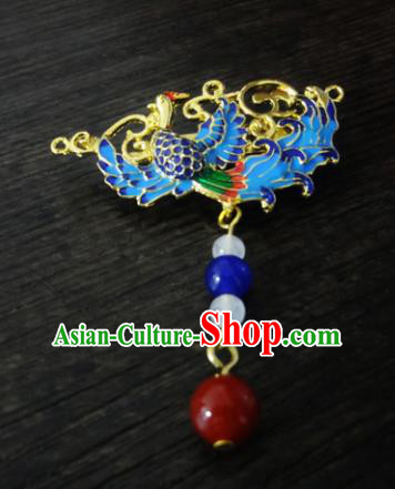 Chinese Ancient Palace Jewelry Accessories Traditional Classical Blueing Tassel Brooch for Women