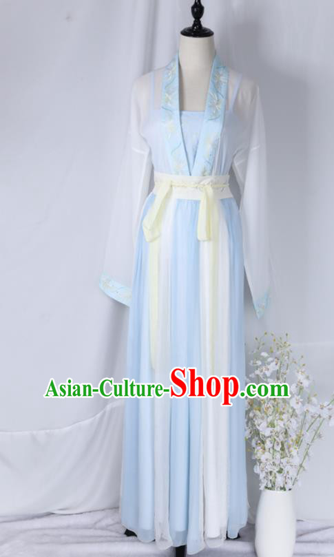 Traditional Chinese Ancient Peri Goddess Hanfu Dress Tang Dynasty Princess Historical Costume for Women