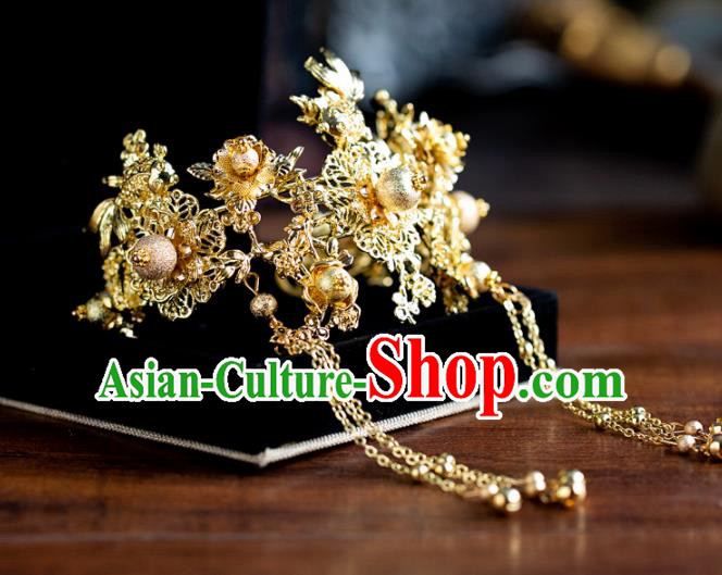 Chinese Ancient Hanfu Jewelry Accessories Traditional Goldfish Tassel Bracelet for Women